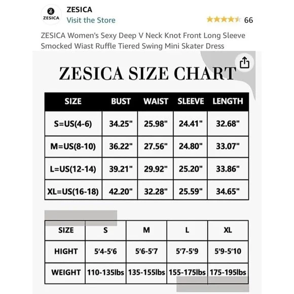 zescia womans sexy long sleeve dress w/tie, smocked waist sz womans sm NWT - Picture 6 of 14